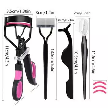 Щипцы для завивки ресниц с двухцветной ручкой, щипцы для завивки ресниц, помощник для завивки накладных ресниц, триммер для бровей со стальной иглой, портативный набор из четырех предметов JM-M98