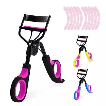 Щипцы для завивки ресниц, щипцы для завивки ресниц, косметический макияж, щипцы для завивки ресниц, пинцеты, инструменты, ручка + 10 сменных силиконовых подушечек, 3 цвета