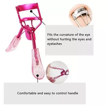 Щипцы для завивки ресниц, зажим для ресниц, косметический инструмент для красоты, прочная углеродистая сталь с 2 шт., силиконовые сменные подушечки, замок, подарок розы красного