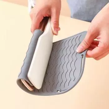 Щипцы для завивки термостойкий коврик Противоскользящий силиконовый прямоугольник Портативный утюг для выпрямления волос Выпрямитель для волос Горячие инструменты для путешествий Защитная грелка для путешествий зелёный