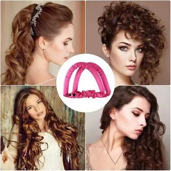 Щипцы для завивки волос без нагрева, резиновая пуговица из ЭВА, для женщин и девочек, щипцы для сна, волнистые повязка на голову, стержень для парикмахерских инструментов коричневый