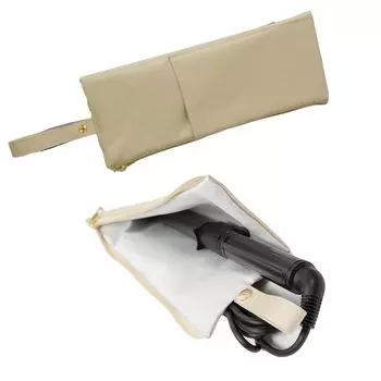 Щипцы для завивки волос Heat Щипцы для завивки волос Щипцы для завивки волос Stays Можно хранить Удобный стильный чехол, устойчивый, мешочек, подвешивание, хранение, горячий, шнур, путешествия, бежевый
