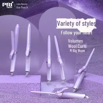 Щипцы для завивки волос PRITECH с керамическим покрытием, регулируемой температурой и длительным результатом 19mm фиолетовый