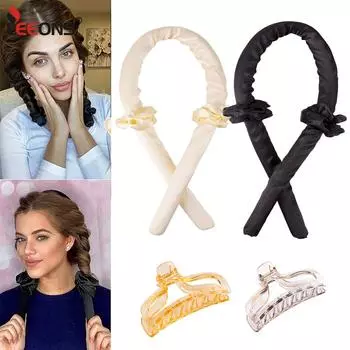 Щипцы для завивки волос, ролики, без нагревательного стержня для завивки волос, повязка на голову для длинных кудрей, без нагрева, лента для завивки волос, комплект бигуди, инструменты для женщин