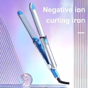 Щипцы для завивки Yousheng Ionic, не повреждающие волосы, экономящие время, 5 температурных настроек, укладка, стойкие волны, прямой выпрямитель для волос двойного назначения US Plug синий