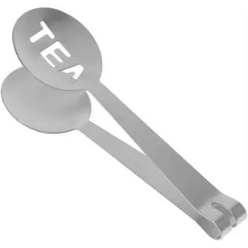 Щипцы для зажима чайных пакетиков, соковыжималка для чайных пакетиков, держатель для чайных листьев, мини-ложка, зажим для сахара, устойчивый к нагреву, нержавеющая сталь S светло-серый