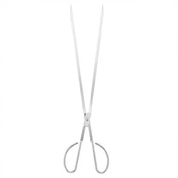 Щипцы-грабберы для барбекю, древесный уголь, удлиненный зажим, зажим для мусора на открытом воздухе, камин, практичный, из нержавеющей стали, длинный, для дома 48X10X0.5CM серебряный