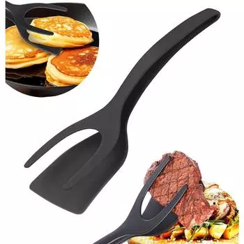 Щипцы-лопатки 2 в 1 Grip and Flip для яиц, щипцы для рыбы, блинов, тостов, омлетов, лопатка для мяса, кухонные щипцы, лопатка для приготовления пищи, инструмент для выпечки 1