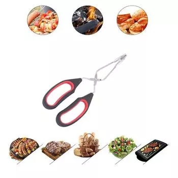 Щипцы с пластиковыми силиконовыми зажимами для выпечки хлеба, проволочными щипцами для барбекю, гриля One Size красный