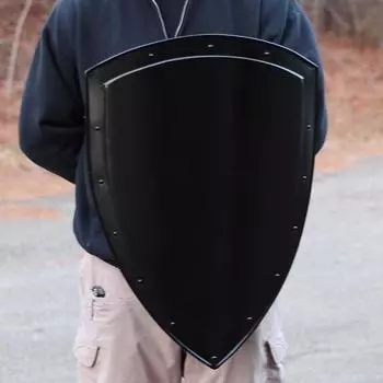 Щит-нагреватель 14-го века - функциональная стальная средневековая историческая копия 18-го калибра, пустой щит, реквизит для костюма рыцаря, аксессуар
