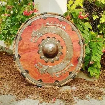 Щит средневекового воина из дерева Дракон 60,96 см, подлинный поношенный щит Ivor Valhalla Raven