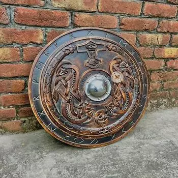 Щит викинга, кельтский крест, настенный декор викингов, деревянное настенное искусство, домашний декор ручной работы, подарок на день отца для него, ручная работа для подарка, настенные гобелены