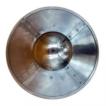 Щит викинга Рыцарский боевой щит для взрослых Баклерные щиты Броня Боевые лучники Щиты для ролевых игр Реконструкция Крепление Клепка Сталь 14 калибра с деревянной ручкой