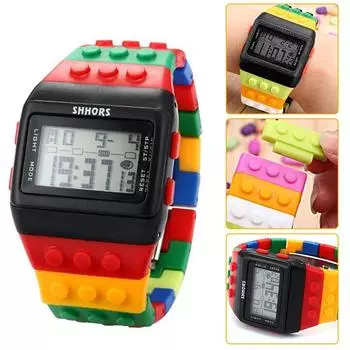 SHHORS Candy Rubber Цифровой секундомер Водонепроницаемые мужские женские спортивные часы LED092