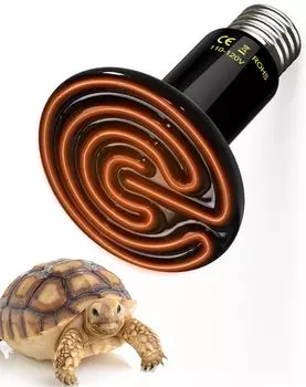 ShiawaseforU Ceramic Heater Heat Retention Bulb Infrared Heat Dissipation for Small Animals Pet Heater Reptiles, Turtles, (75W)