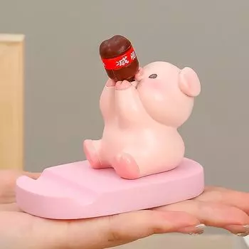 Shiba Inu Mobile Phone Holder Resin Doll Cute Phone Bracket Cute Animal Phone Stand Student Pig