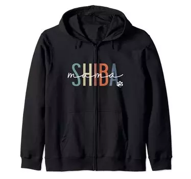 Shiba Inu Mom Shiba Inu Mom Day Zip Hoodie Mother s чёрный