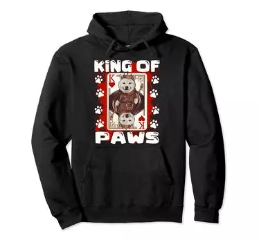 Шиба-ину Paw King King of Hearts Милая толстовка с капюшоном для собак Шиба-ину и чёрный