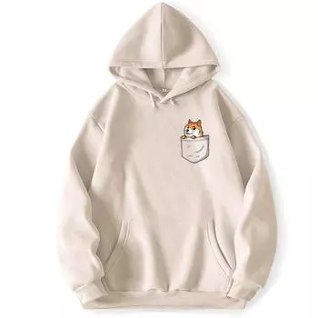 Шиба-ину собака Doge забавные милые толстовки с капюшоном мужские пуловеры с карманами джемперы толстовка весна осень толстовка
