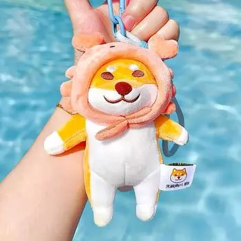 Shiba Inu Summer Plush Keyring Soft Material Backpack Decoration Collectors Gift