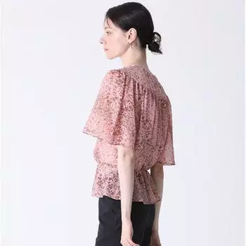 Шифоновая блузка с цветочным принтом Shismiss DARK NAVY (DN)/55