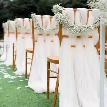 Шифоновая лента для стульев Свадебные принадлежности для вечеринок Украшения для свадебного прохода Вечеринка Банкет Событие Детский душ Декор для стульев Украшения для вечеринки синий