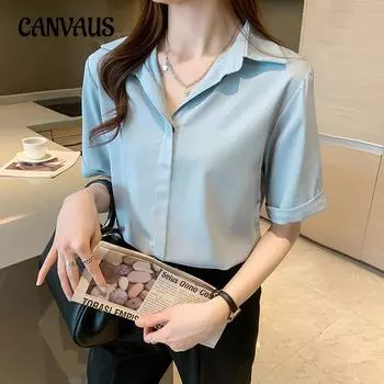Шифоновая рубашка с короткими рукавами, женская летняя новая модная блузка для карьеры, темпераментная блузка S белый