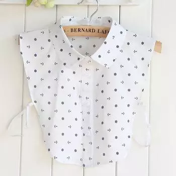 Шифоновая рубашка с поддельным воротником в горошек для женщин, круглый вырез, универсальный воротник рубашки, поддельный воротник