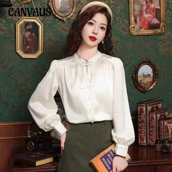 Шифоновая рубашка, женская весенне-летняя винтажная рубашка с кисточками и пуговицами, маленькая рубашка премиум-класса, топы S