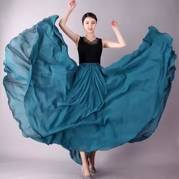 Шифоновая юбка балет танец женская одежда длинные вечерние представления современные платья XXL