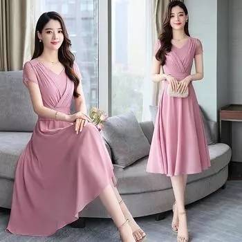 Шифоновое платье макси с изысканными деталями, изысканное летнее платье для женщин, роскошная мода высокого класса M чёрный