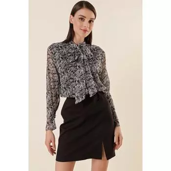 Шифоновое платье с декором в виде зебры и вырезом халтер