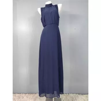 Шифоновое платье с высоким разрезом для вечеринки и ежегодного собрания Dark Blue M