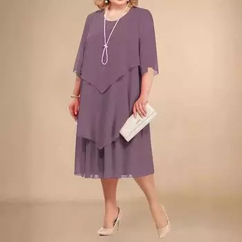 Шифоновое свадебное платье больших размеров для матери и пляжа 5XL чёрный