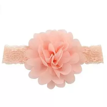 Шифоновый цветок плюс кружевная повязка на голову Bbaby Повязка на голову Аксессуары для волос Европейская и американская мода Детская повязка на голову