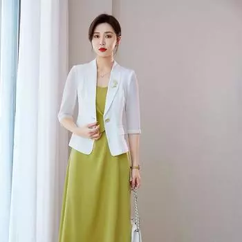 Шифоновый повседневный сетчатый красный маленький костюм, пальто, женское летнее тонкое маленькое короткое пальто, сетчатый темпераментный маленький костюм XXXXL