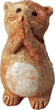Shigaraki ware figurine Request-bellied white raccoon (large) Width 5.5 x Depth 9 x Height 11.5 cm 563-03