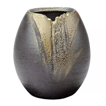 Shigaraki Ware Hechimon Vase Flower Base Large Brown Manju Natsume Pottery MR-1-2599