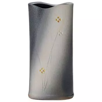 Керамическая ваза Сигараки Хечимон Подставка для цветов Ваза для одного цветка Коричневая Белая Маленький цветочный узор Керамика MR-M174