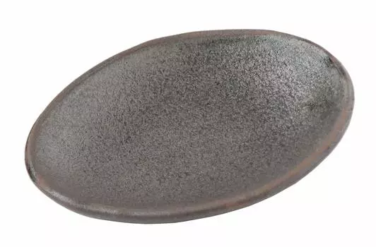 Shigaraki ware Rikyu black medium plate W321-15