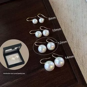 Shijia Women s Elegant Special-Interest Design Gray Pearl Stud Earrings Shijia Pink Pearl [12mm]]