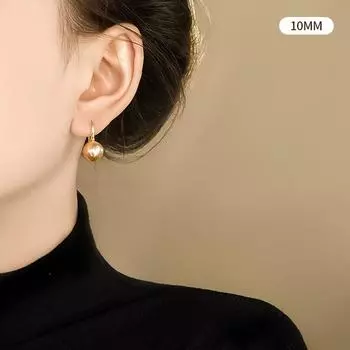 Shijia Women s Unique Best Selling Fancy Earrings Big Pearl Champagne Gold Pearl 10mm