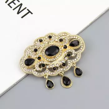 Шикарная арабская брошь золотого цвета, булавки для женщин, свадебные ювелирные броши из смолы, подарок синий