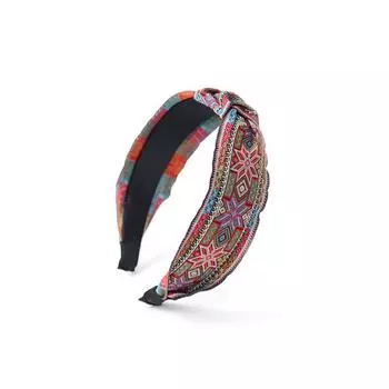 Шикарная этническая вышивка, тесьма, повязка на голову для женщин, девушек, для шопинга, вечеринки, выступления, головной убор, женский обруч для волос, аксессуары