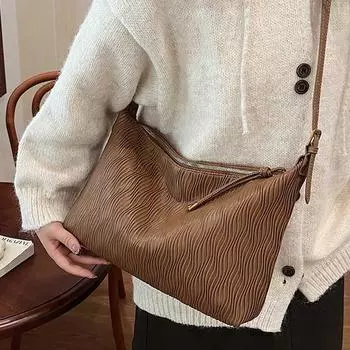 Шикарная большая вместительная сумка для новой осени и зимы, винтажные универсальные сумки через плечо, корейская сумка для путешественников на одно плечо через подмышку