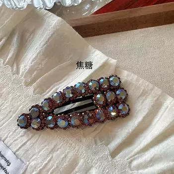 Шикарная и фактурная заколка для волос в корейском стиле с цветком и сверкающими стразами, заколка-невидимка, роскошная заколка для выбивающихся волос