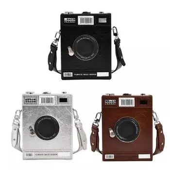 Шикарная и функциональная сумка через плечо в форме камеры, универсальные сумки через плечо, идеально подходящие для женщин и девочек чёрный