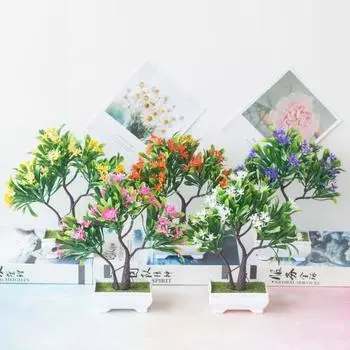 Шикарная имитация бонсай Не требует полива Устойчив к погодным условиям Сохраняет свежесть розовый