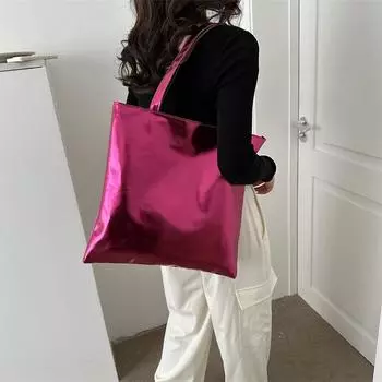 Шикарная красочная блестящая сумка, женская сумка подмышками, простые сумки-тоут из искусственной кожи, женская сумка для покупок, вечерние сумки на плечо Y2k, клатч для девочек 38 x 36.5 x 0.5 cm синий