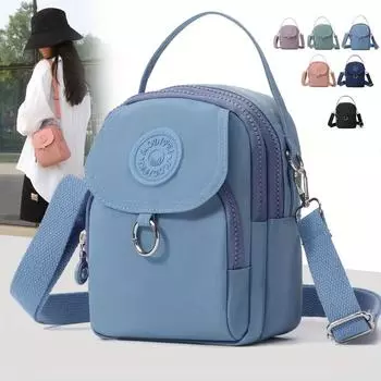 Шикарная легкая женская сумка через плечо с несколькими карманами - Идеально подходит для путешествий, шопинга, свиданий и поездок на работу - Прочный нейлон, Застежка-молния - Черный лавандовый